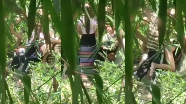 အလုပ်ကအပြန် ဂျာကြီးနဲ့တောထဲမှာရှယ်လိုးနေတဲ့ ချောင်းရိုက်မြန်မာအောကား