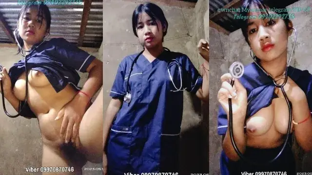 ယူနီဖောင်းလေးနဲ့တအားထန်တဲ့ သူနာပြုဆရာမလေး မြန်မာဖောင်းဒိုင်း